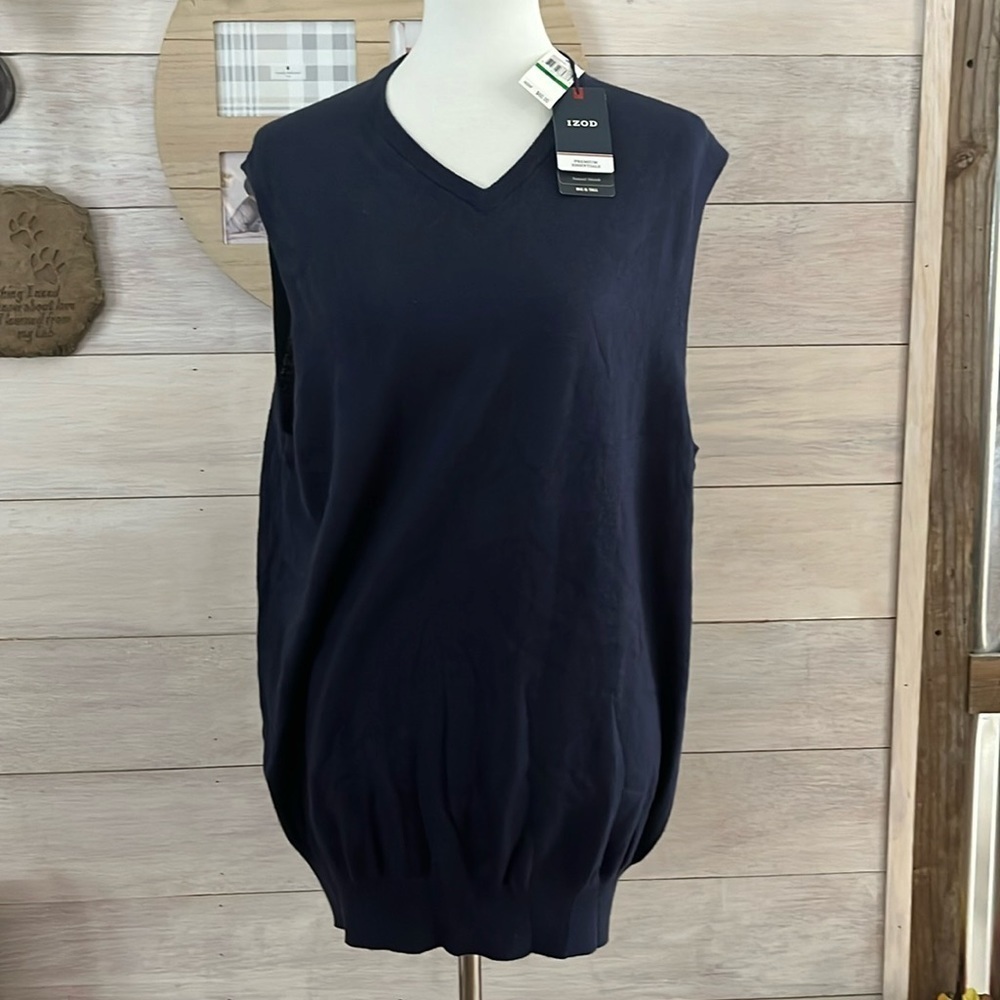 NWT Izod Blue Thin Sweater Vest LT